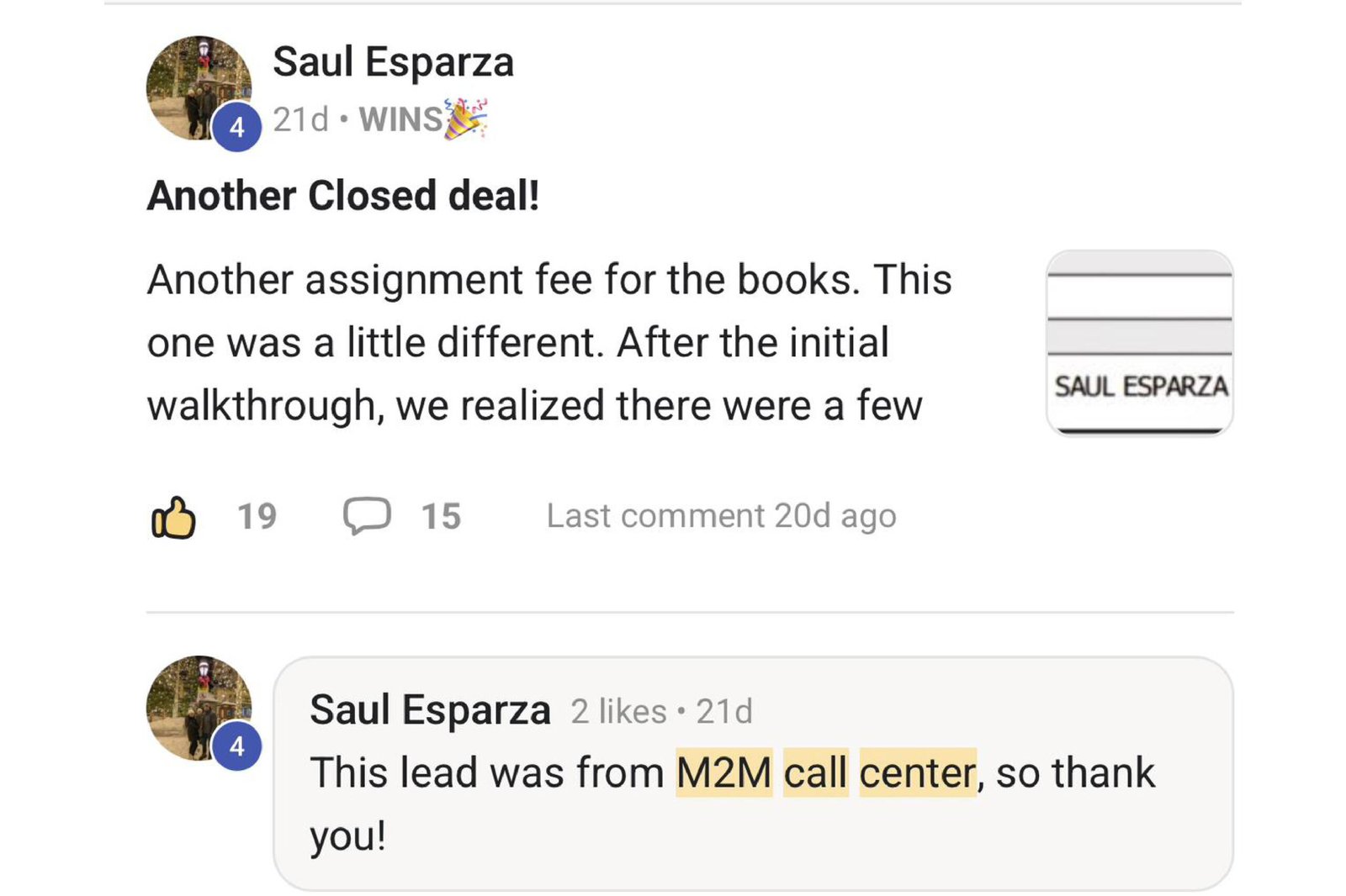 M2M Call Center client testimonial