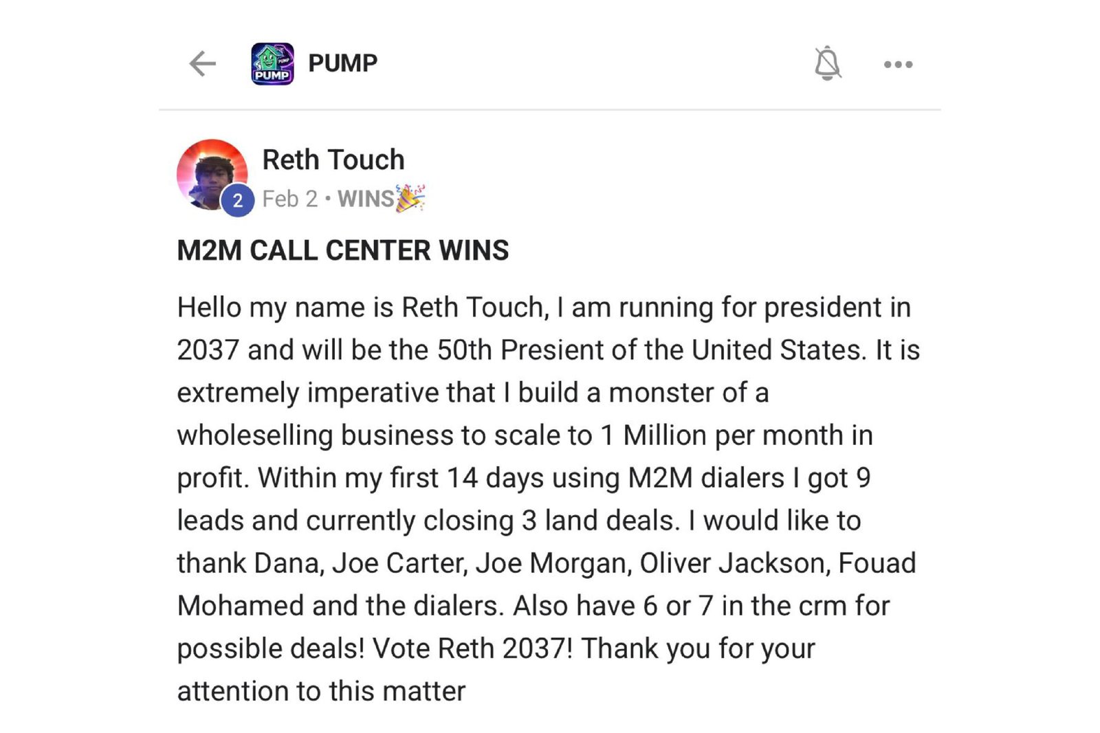 M2M Call Center client testimonial