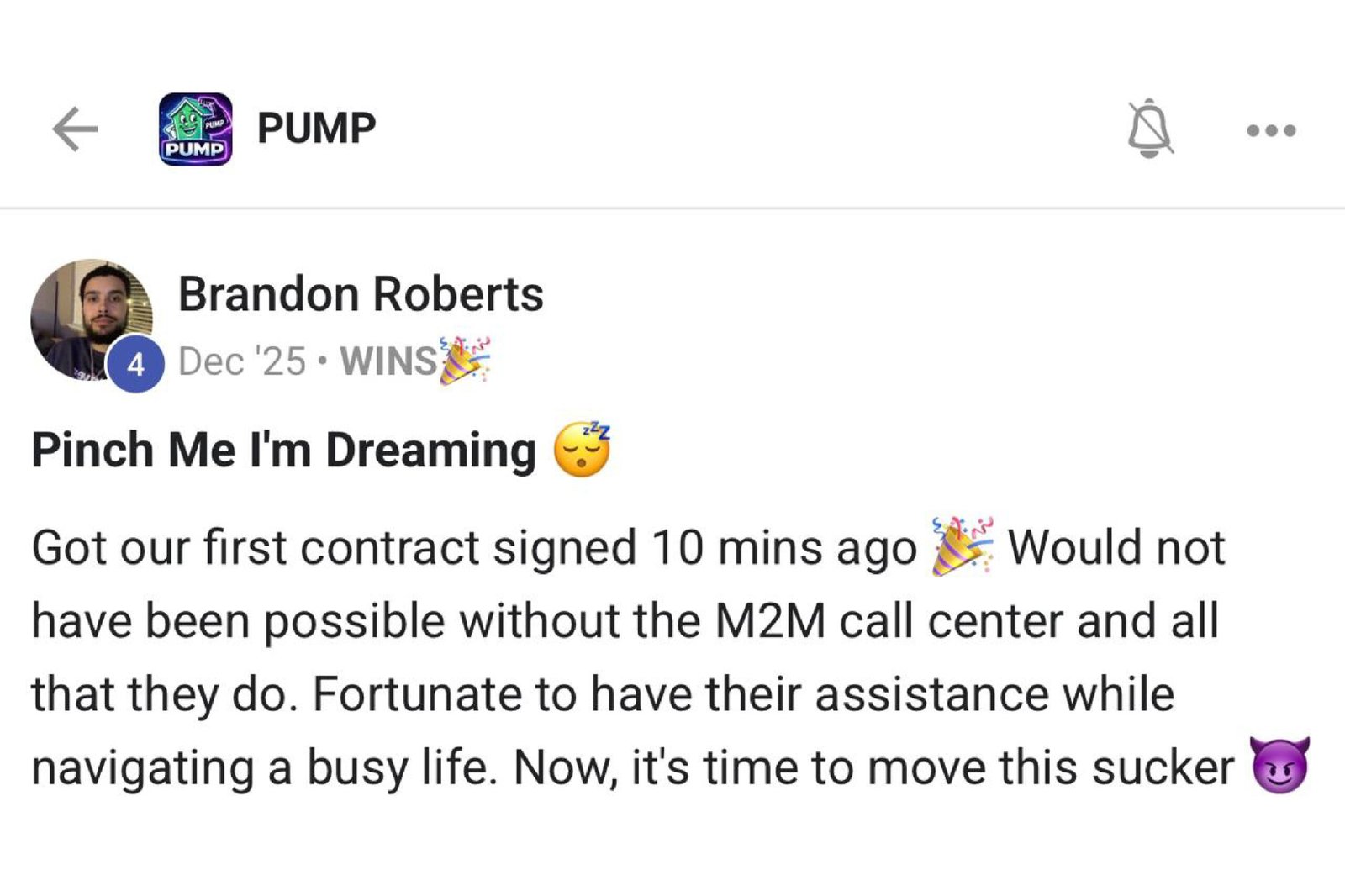 M2M Call Center client testimonial